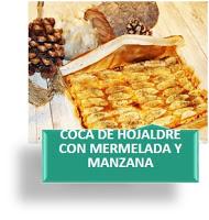 COCA DE HOJALDRE CON MERMELADA Y MANZANA