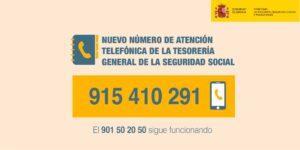 Nuevo teléfono de información sobre afiliación y otros servicios de la TGSS