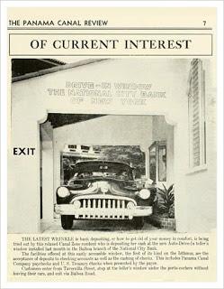 Primer Cajero drive-in o Auto Banco instalado en el istmo en 1953 Primer Cajero drive-in o Auto Banco instalado en el istmo en 1953
