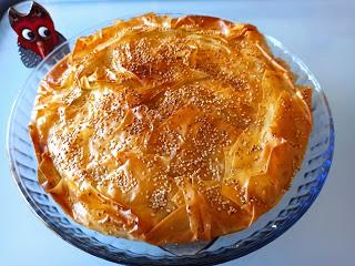 PASTEL SALADO (DE  MASA FILO) RELLENO DE CABALLAS Y CHAMPIÑONES