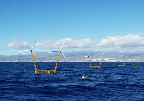 Enerocean lanza dos proyectos de 180MW de eólica marina flotante con la plataforma W2Power en Gran Canaria