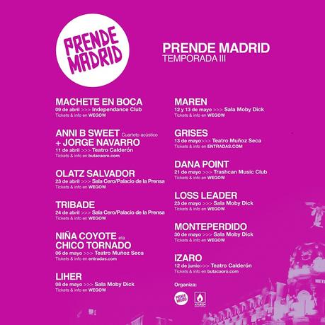 Prende Madrid 2021: conciertos esta primavera