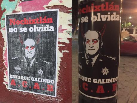 Colocan carteles contra el candidato Enrique Galindo