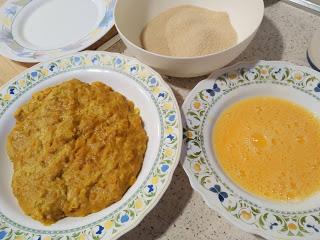 CROQUETAS DE LANGOSTINOS CON LECHE DE COCO Y CURRY DE MADRÁS.