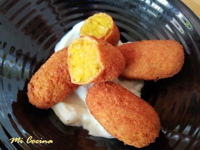 CROQUETAS DE LANGOSTINOS CON LECHE DE COCO Y CURRY DE MADRÁS.