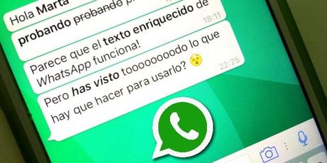 Escribir en negritas, cursivas, tachado en Whatsapp