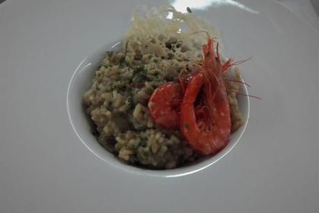 Risotto de algas y gambas