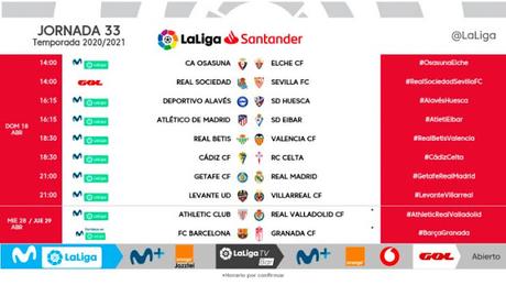 LaLiga publica los horarios de los partidos del Sevilla FC ante Real Sociedad y Levante