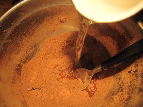 falso baño espejo de chocolate