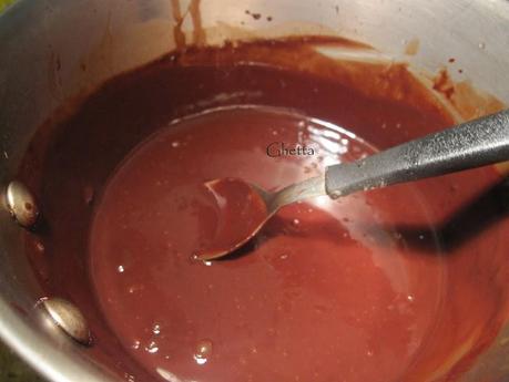 falso baño espejo de chocolate