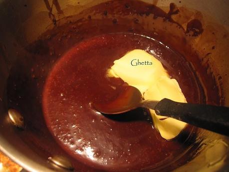 falso baño espejo de chocolate