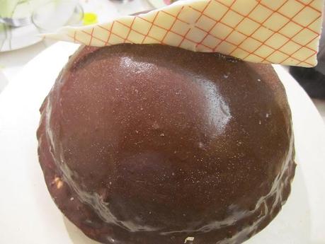 falso baño espejo de chocolate