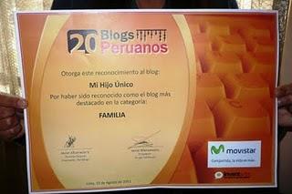 Blog ganador de los premios 20 Blogs Peruanos 2011!!
