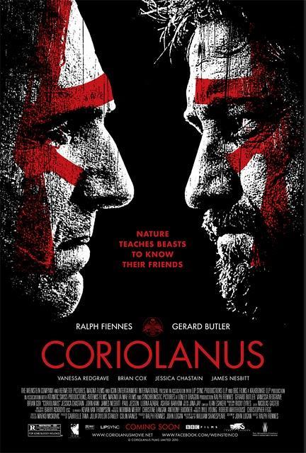 Póster de 'Coriolanus', con Ralph Fiennes y Gerard Butler