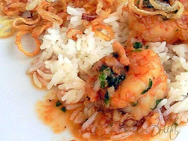 LANGOSTINOS AGRIDULCES CON ARROZ BASMATI