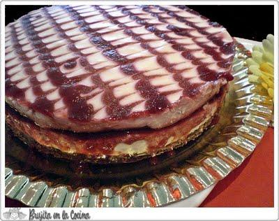 Tarta Cheesecake cherry de cumple