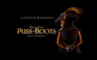 Póster animado y entretenido vídeo de 'Puss in boots' ('El gato con botas')