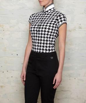 Houndstooth Flock Print Fred Perry Shirt