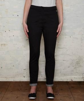 High Waisted Turn-Up Skinny Trousers
