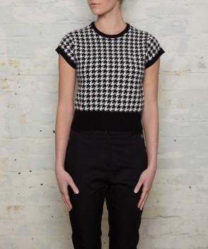 Houndstooth Short Sleeve Sweater