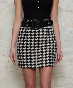 High Waisted Houndstooth Pencil Skirt