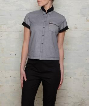 Micro Houndstooth Bowling Shirt 