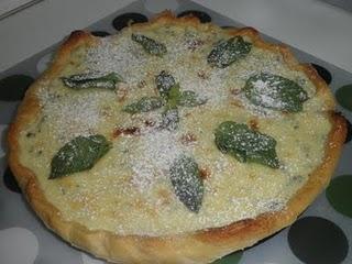 Tarta de queso a la hierbabuena