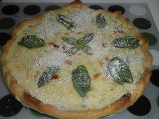 Tarta de queso a la hierbabuena