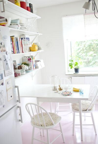 ¿Frío o Caliente? Suelo de cocina Rosa Palo