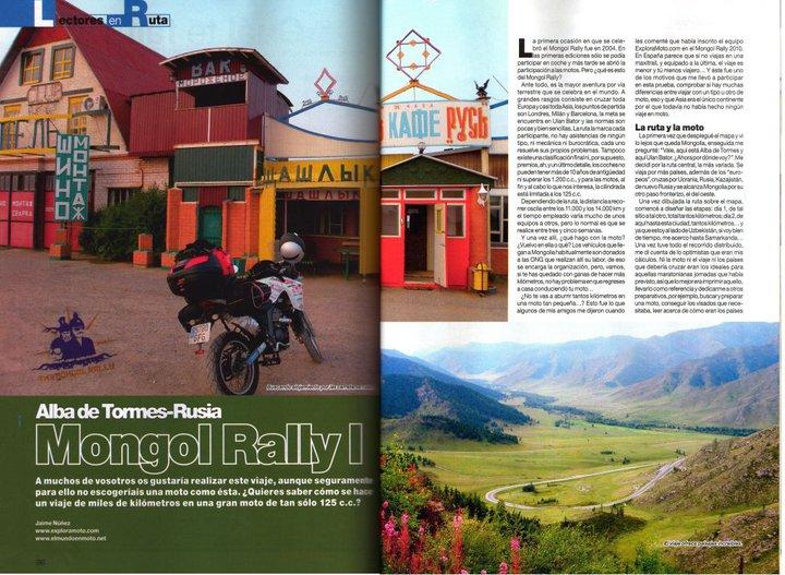 El “Mongol Rally” en la revista Solo Moto 30