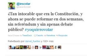 Iremos a vuestras casas a recordaros que vendísteis a vuestro país, si apoyáis esta vil reforma. #yoquierovotar