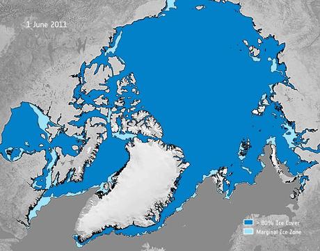 Disminuye la cubierta de hielo marino en el Ártico