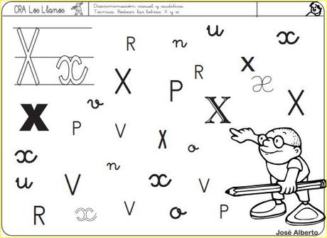 Aprendo a leer y a escribir. La X Aprendo a leer y a escribir. La X
