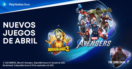 Marvel’s Avengers, Borderlands 3 y The Long Dark, juegos de abril en PlayStation Now