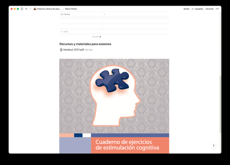 Plantilla para registrar las historias clínicas de psicoterapia en formato online