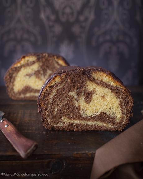 Bizcocho marmolado : Mary Berry`s Chocolate & Vainilla Marble Loaf