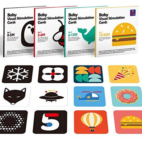 80 Tarjetas de estimulación visual para bebés HAHALAND