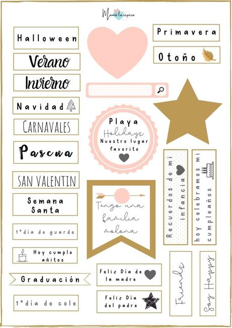 Scrapbooking – Diseños y etiquetas para imprimir