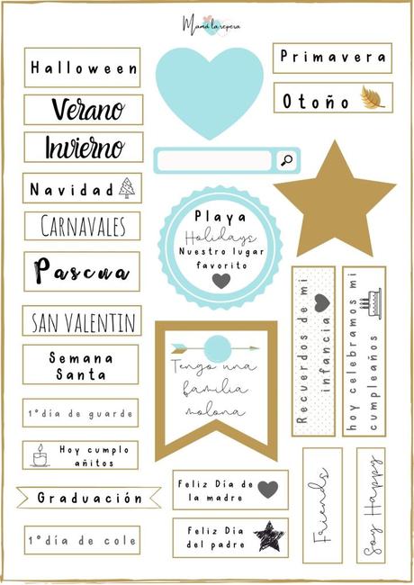Scrapbooking – Diseños y etiquetas para imprimir