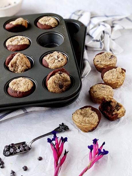 mini brookies | brownie y cookie en un mismo bocado mini brookies - brownie + cookie