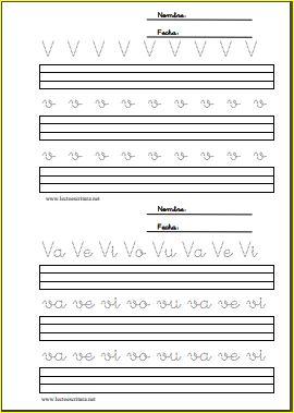 Aprendo a leer y a escribir. La V