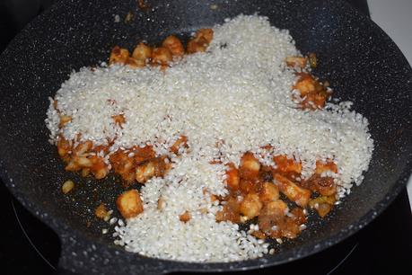 Arroz con berberechos y gambas rojas Arroz con berberechos y gambas rojas