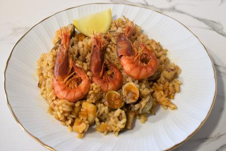 Arroz con berberechos y gambas rojas Arroz con berberechos y gambas rojas