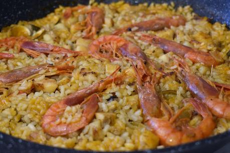 Arroz con berberechos y gambas rojas Arroz con berberechos y gambas rojas