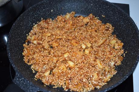 Arroz con berberechos y gambas rojas Arroz con berberechos y gambas rojas