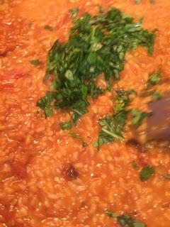 RISOTTO DE TRES TOMATES Y ALBAHACA