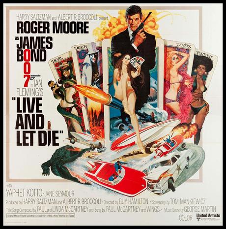 Música para una banda sonora vital: Vive y deja morir (Live and Let Die, Guy Hamilton, 1973) LIVE AND LET DIE (1973) Roger Moore as James. Original six sheet style, 81x81 movie poster. | James bond movie posters, Roger moore, James bond movies
