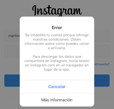 Instagram inhabilitado mi cuenta ¿Qué hago? - Información actualizada a 2020