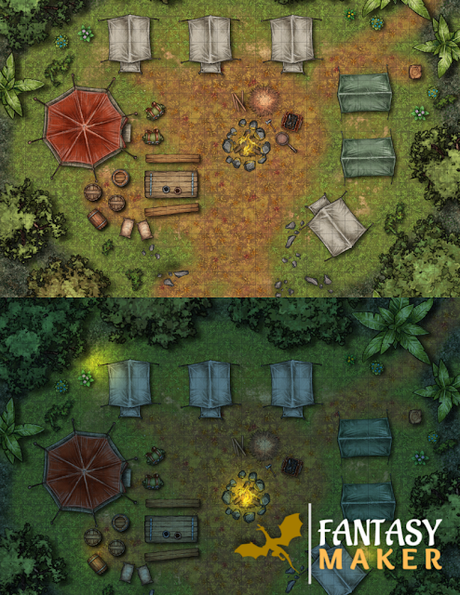 The Jungle Camp Battle Map, de fantasymaker