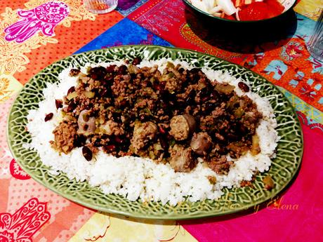 Red beans and rice with ground beef - Frijoles rojos con arroz y carne picada - Cocinas del Mundo (Louisiana)